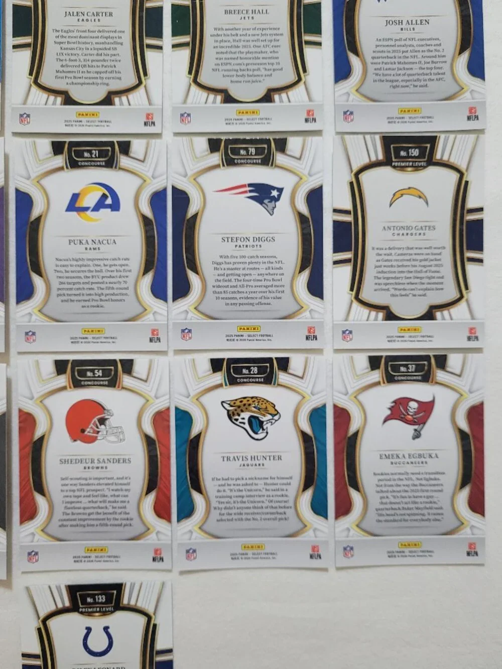2025 Panini Select NFL Trading Card Lot Football 16 Cards